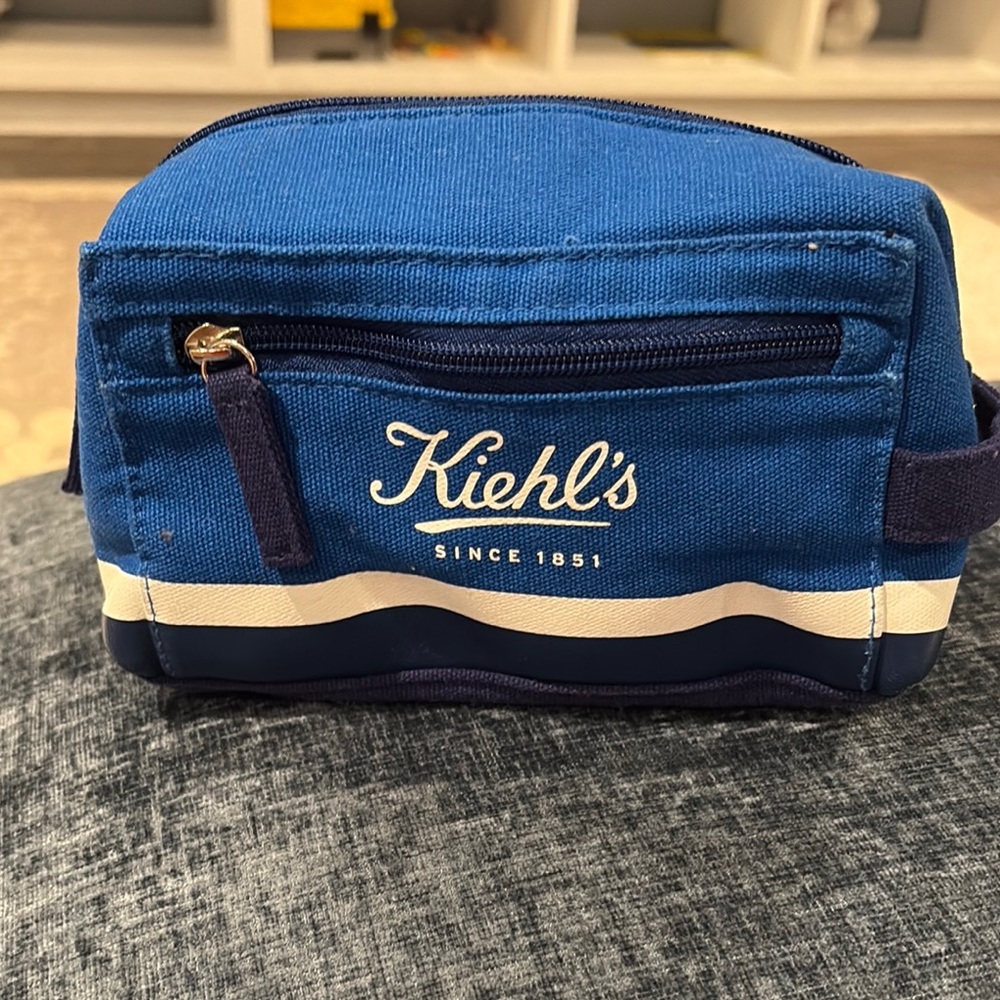 Kiehl's Blue Toiletry/Cosmetic Bag with Classic Design